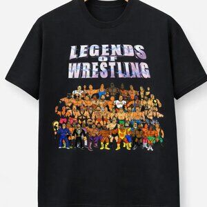 WWE/WWF Wrestling Legends T-Shirt – 100% Cotton Graphic Tee –Retro 80s Style